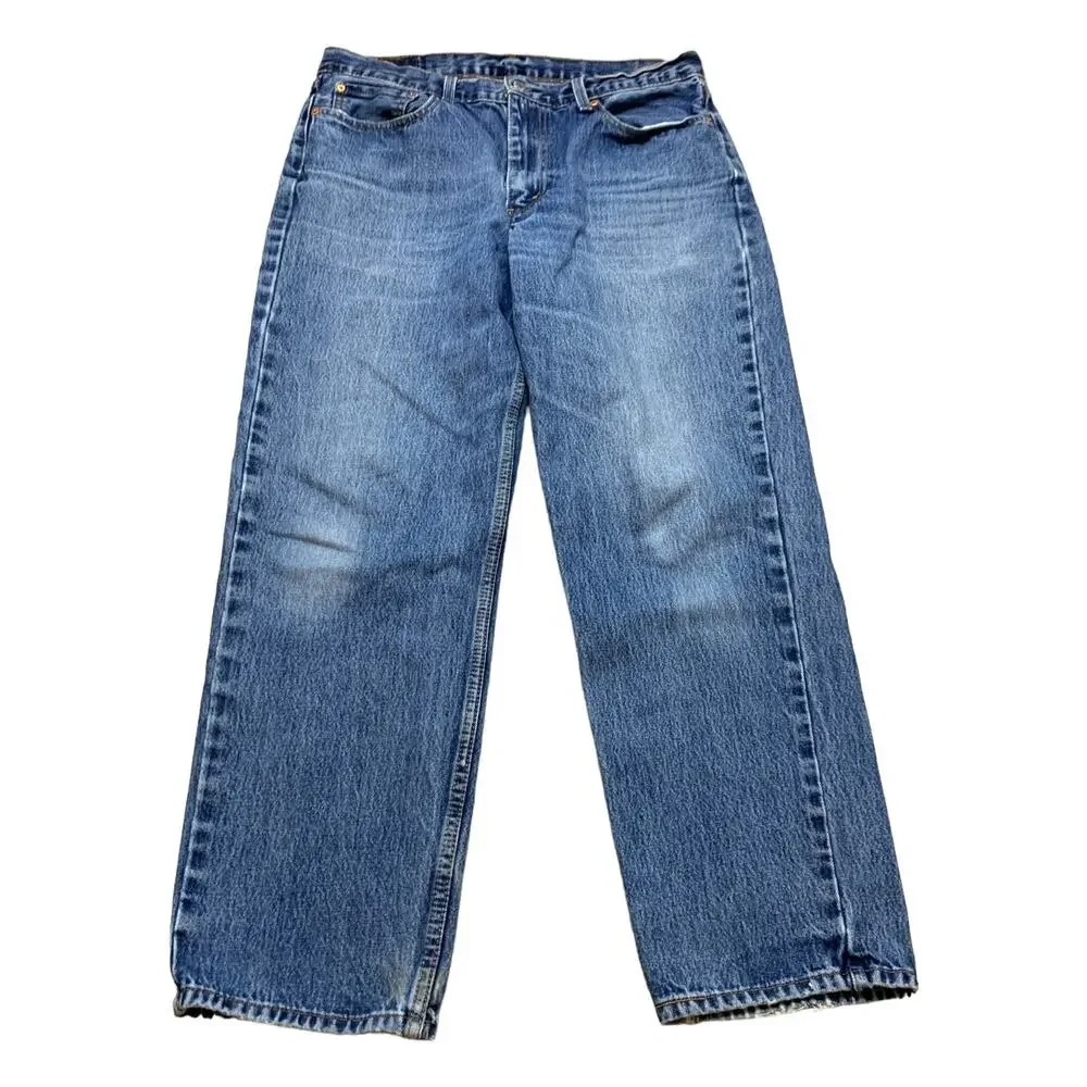 Levi's 550 Medium Wash Straight Leg Relaxed Denim Jeans Size 36 x 32